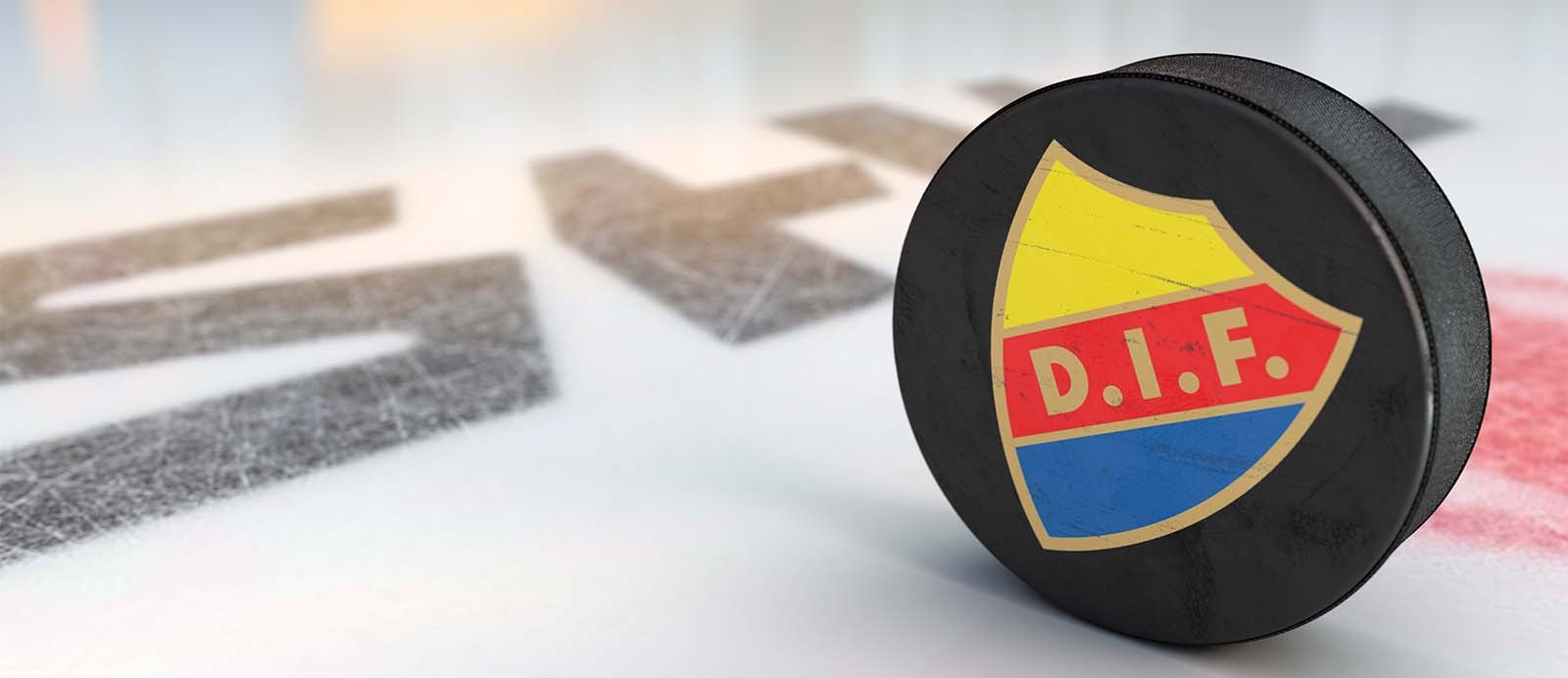 Puck med DIF Hockeys logotyp Puck med DIF Hockeys logotyp