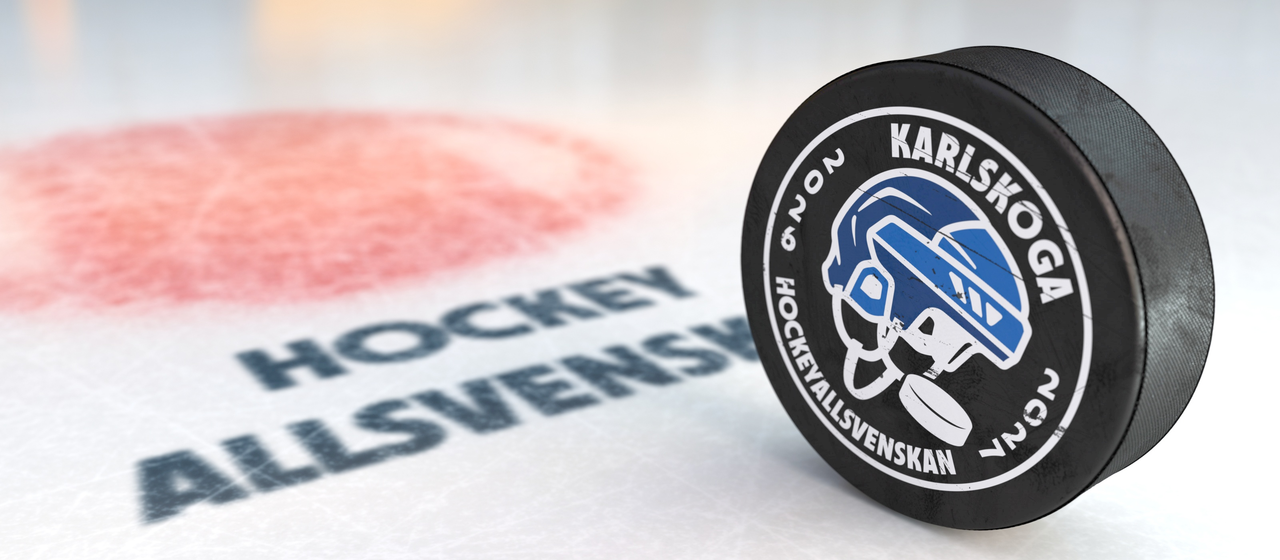 Bild på puck med BIK Karlskogas logga