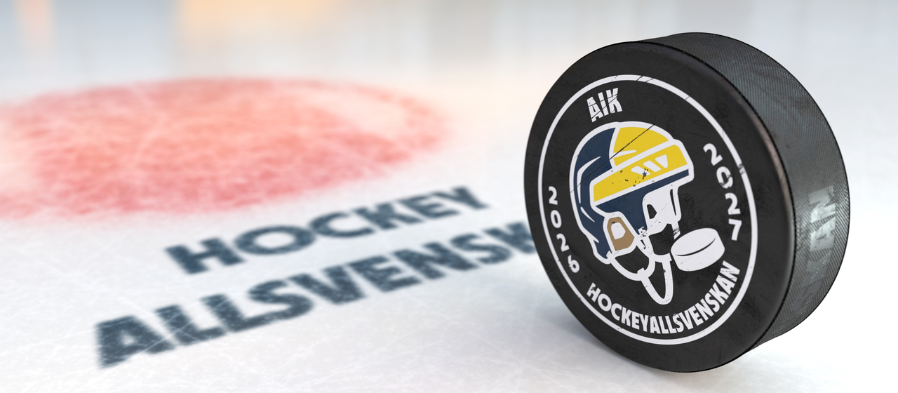 Bild på puck med AIK:s logga