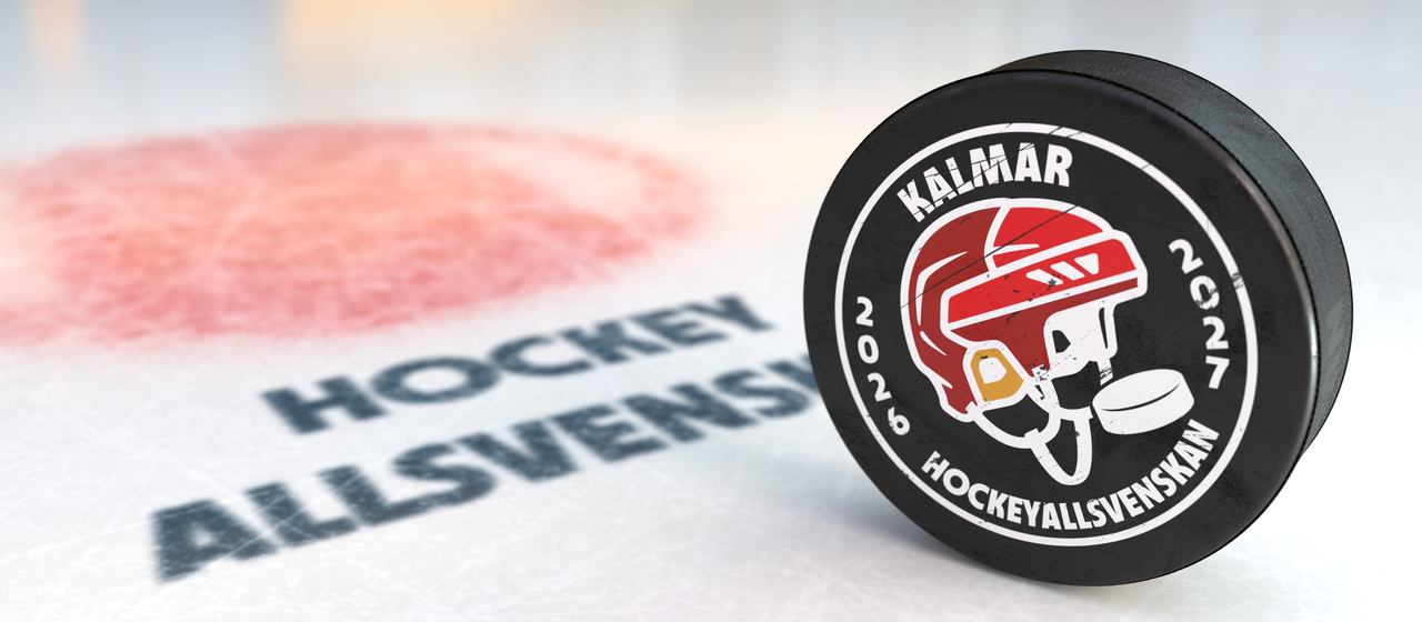 Bild på puck med Kalmar HC:s logga
