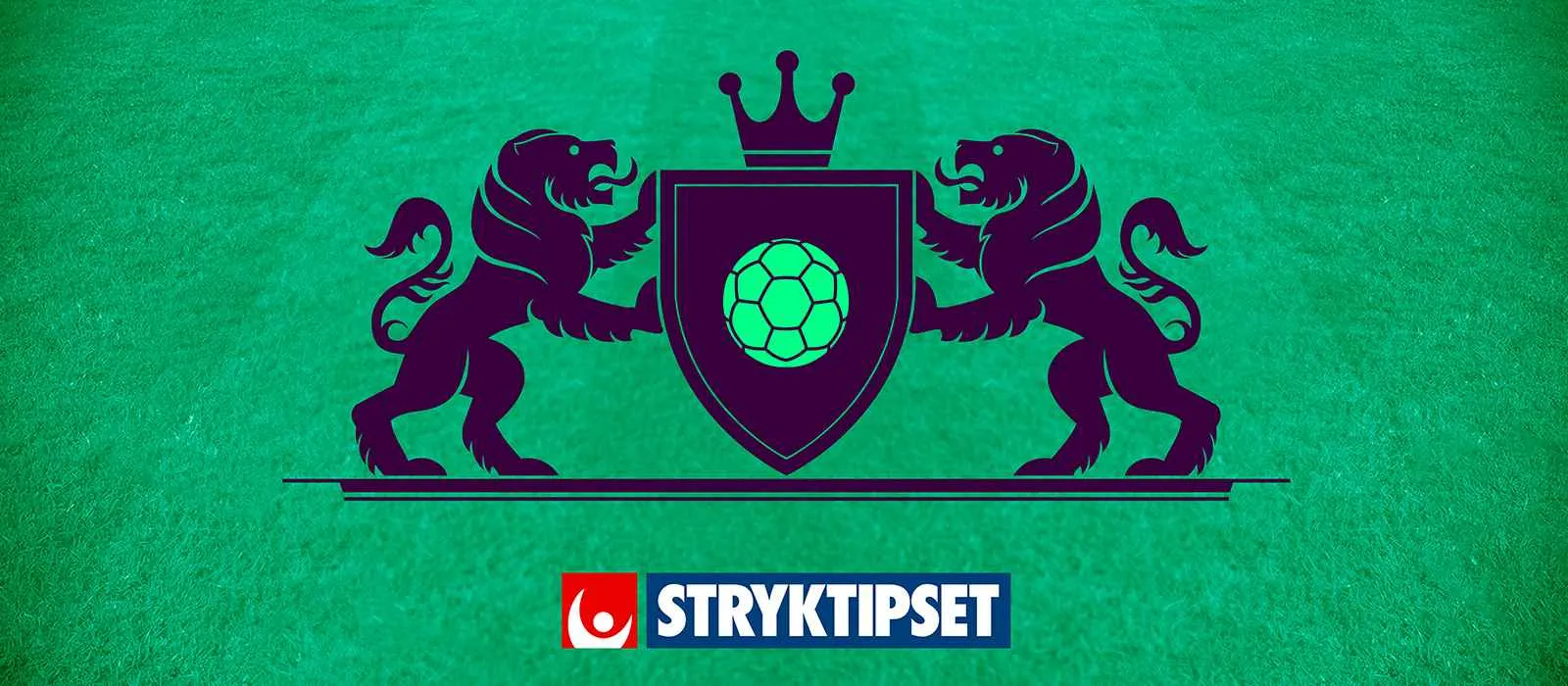 Stryktipsets logga i en bild som representerar fotbollsligan Premier League