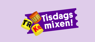 Bild med texten 'Tisdagsmixen!' och symboler för Triss och Keno på lila bakgrund.