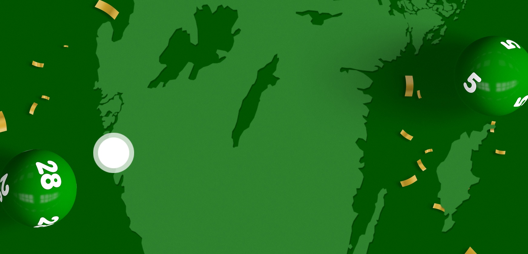 Sverigekarta i Lotto-grönt med Göteborg markerat