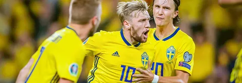 Bild på fotbollsspelare som representerar svenska herrlandslaget i fotboll, Svenska Spel Sport & Casino