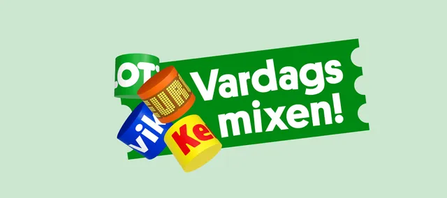 Logotype för vardagsmixen med Eurojackpot, Lotto, Vikinglotto och Keno