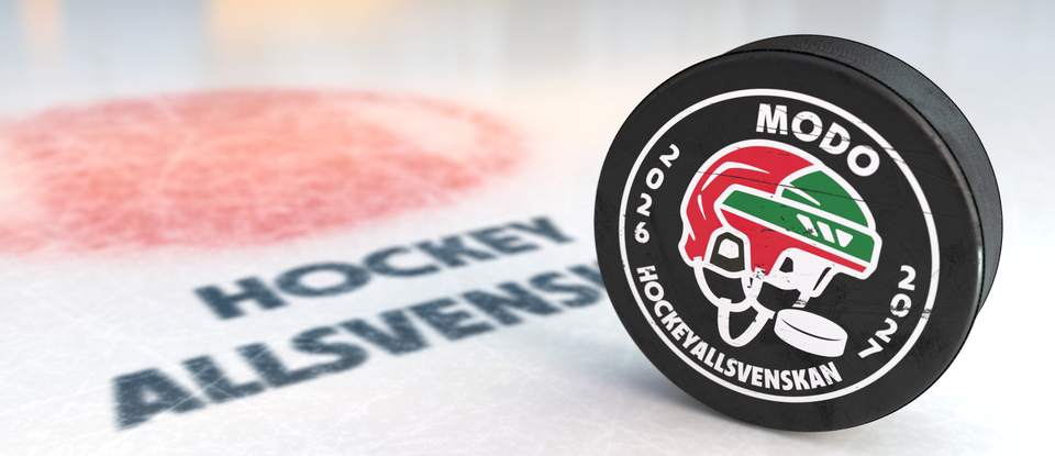 Bild på Modos logga på puck