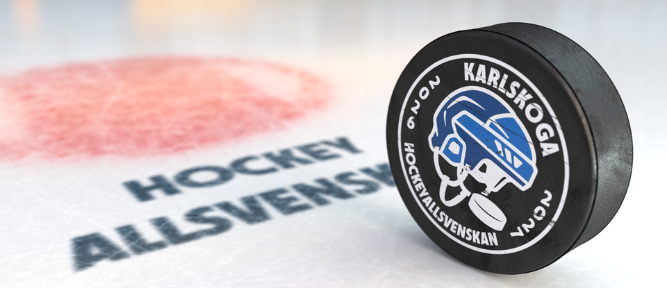 Bild på puck med BIK Karlskogas logga