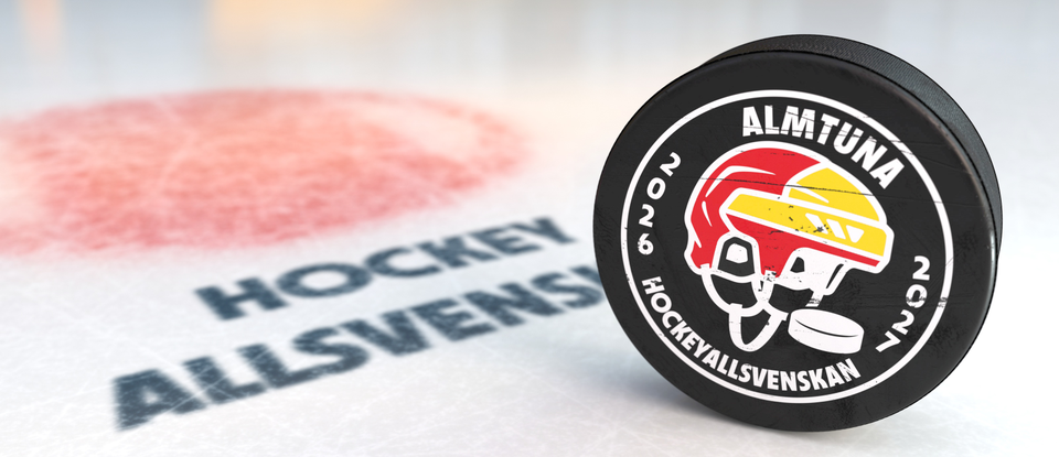 Bild på puck med Almtunas logga