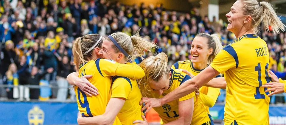 Bild på svenska damlandslaget i fotbolls-EM 2022