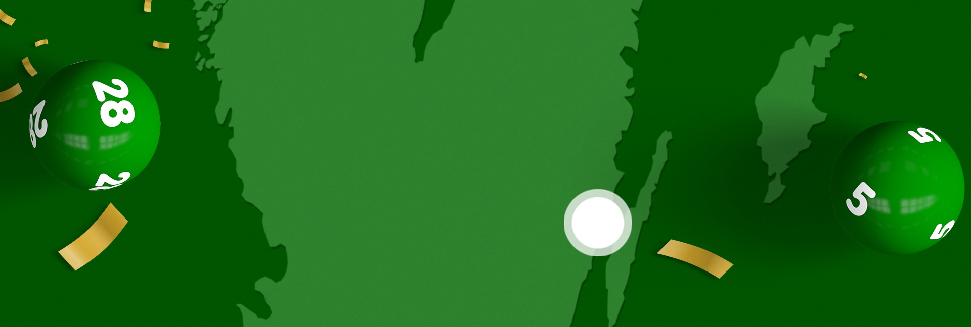 Gröna lottobollar med nummer på en karta över Kalmar i mörkgrön bakgrund.